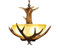 ISCBAFYX Traditional Vintage Resin Antler Ceiling Light Rustic Aisle Balcony Island Handmade Antlers Chandelier 3 Lights Restaurant Living Room Bar Cafe F