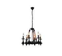 ISCBAFYX Traditional Wrought Iron Retro Nostalgia Adjustable Big Chandelier Industry Vintage Antique Hemp Rope Pendant Lights Creative Loft Candle Candlestick Ceiling Lamp Hanging Light For Living