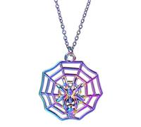 ISCBAFYX Trend Necklace Pendant Chain Men Women Jewellery Punk Spider Pendant Necklace For Women Men Lizard Gecko Charm Rainbow Chain On The Neck Necklaces Accessories R453