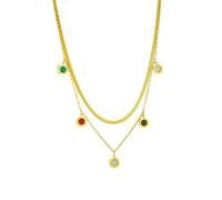 ISCBAFYX Trend Necklace Pendant Chain Men Women Jewellery Round Colorful Roman Numeral Pendant Necklace For Ladies, Trendy Chains, Lightproof presents
