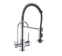 ISCBAFYX TTDGYYXW Pull-Down Kitchen Faucet with 2 Spray Functions Spiral Chrome Kitchen Mixer Tap Drinking Water Filter Kitchen Sink Faucet