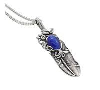 ISCBAFYX Unique Vintage Feather Pendant Necklace for Men Steel Hip Hop Jewelry DIY Gemstone Amuletc Euro-American Style Accessory