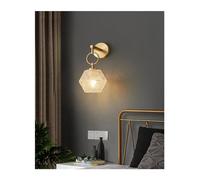 ISCBAFYX Wall lamp, Bedside Wall lamp Postmodern Light Luxury Bedroom Warm Study Living Room Aisle Background(A,White Light)