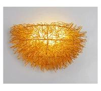 ISCBAFYX Wall lamp, Bird Nest LED Wall Lamp Bedroom Study Room Restaurant Decoration Novelty Light with 3D Birds Art(Gold 2 Eggs,Cold White)