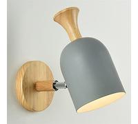 ISCBAFYX Wall lamp, European Wall Light Scrub Technology Iron Lampshade Indoor LED Wall Light Tricolor Optional - Log Color Bedroom Bedside Wall Lamp Living Room Corridor Light (Color : Gray)(Gr