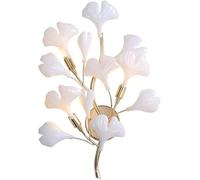 ISCBAFYX Wall lamps, Home Led Wall Light Wall Lamp White Gold Leaf Wall Sconce Indoor Wall for Living Corridor
