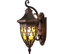 ISCBAFYX Wall Lamps Sconces Continental Style Outdoor E27 Wall Sconce Waterproof Aluminum Glass Wall Lamp Japanese-Style Antique Vintage Villa Door Hall Garden Patio LED Lights Lantern Wall Light