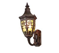 ISCBAFYX Wall Lamps Sconces Continental Style Outdoor E27 Wall Sconce Waterproof Aluminum Glass Wall Lamp Japanese-Style Antique Vintage Villa Door Hall Garden Patio LED Lights Lantern Wall Light