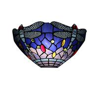 ISCBAFYX Wall Lamps Sconces Decorative Wall Light, Retro Craft Stained Glass Applique, Interior Lighting Wall lamp, Bedroom Bedside lamp-E(D)