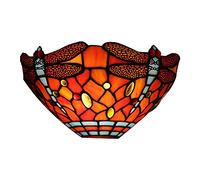 ISCBAFYX Wall Lamps Sconces Decorative Wall Light, Retro Craft Stained Glass Applique, Interior Lighting Wall lamp, Bedroom Bedside lamp-E(C)