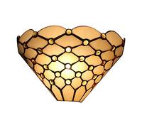 ISCBAFYX Wall Lamps Sconces Decorative Wall Light, Retro Craft Stained Glass Applique, Interior Lighting Wall lamp, Bedroom Bedside lamp-E(Grey Wolf)