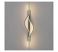 ISCBAFYX Wall Lamps Sconces Geometric Linear Wall Lamp, Black Metal Strip Wall Sconce, Bedside Wall Light, LED Wall Lamps - 6000K, Ultra-Thin Long Wall Lights for Bedroom, Corridor, Living