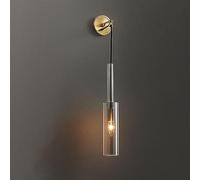 ISCBAFYX Wall Lamps Sconces Indoor Mid Century Wall Sconce Linear Glass Wall Light Antique Copper Hallway Wall Light LED Brushed Gold Bedside Wall Lamp Long Vanity Light