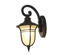 ISCBAFYX Wall Lamps Sconces OutDiecast Aluminium Glass Wall Mounted Lantern Traditional Style Black/Bronze Exterior Waterproof Rain Industry Rustproof Safety Sconces Light Porch Decor (Noir)