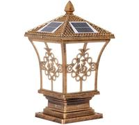 ISCBAFYX Wall Lamps Sconces Outdoor Solar Post Light Aluminum Column Lamp Pedestal Post Lantern Waterproof Table Column Lights Wall Garden(30CM)