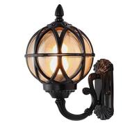 ISCBAFYX Wall Lamps Sconces Spherical Lampshade Wall Sconce, Black Traditional Fishermans Wall Lantern External Rainproof Glass Wall Lamp Door Porch Patio Garden Driveway Garage Balcony Corridor Aisle