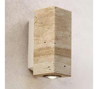 ISCBAFYX Wall Lamps Sconces Square Natural Stone Wall Light Indoor Washer Natural Stone LED Wall Sconce Bedside Wall Lamp for Bedroom Foyer Kitchen Entryway Farmhouse-23cm-Wood Grain(Blanc,16cm)