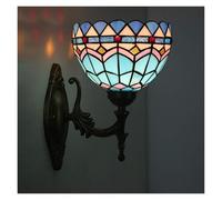 ISCBAFYX Wall Lamps Sconces Style Wall Lamp, Glass Lampshade and White Wall Lamp, Mediterranean Style Night Lamp-Upper Reaches(Upper Reaches)