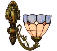 ISCBAFYX Wall Lamps Sconces Wall Lamp Retro Stained Glass Wall Light Bedroom Study Living Room Restaurant Bar Western Restaurant Wall Sconce
