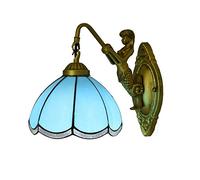 ISCBAFYX Wall Lamps Sconces Wall Light 1 Light, Nordic Style Wall Lantern, Industrial with Stained Glass, Vintage Style Wall Mounted for Dresser Library Room Living Room-at(I)