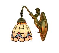 ISCBAFYX Wall Lamps Sconces Wall Light 1 Light, Nordic Style Wall Lantern, Industrial with Stained Glass, Vintage Style Wall Mounted for Dresser Library Room Living Room-at(B)