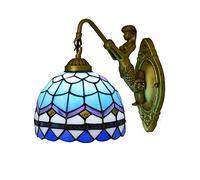 ISCBAFYX Wall Lamps Sconces Wall Light 1 Light, Nordic Style Wall Lantern, Industrial with Stained Glass, Vintage Style Wall Mounted for Dresser Library Room Living Room-at(D)
