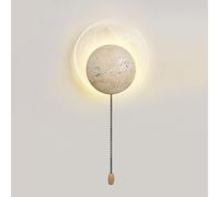 ISCBAFYX Wall lamps, Stone Wall Lamp with Lampshade 7.87" LED Wall Light, 7W Indoor Round Wall Sconces for Living Room, 3000K WLight