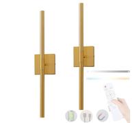 ISCBAFYX wall lampsUSB LED Wall Lamp with Wall Lights Suction Wall Sconce 360° Rotation Wall Lamp 2700K-6500K Living Room Corridor (2 Packs,Square Gold)