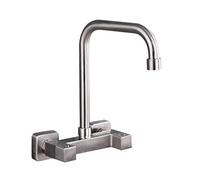 ISCBAFYX Wall Mount Faucet Hot and Cold Water 360 ° Rotation Stainless Steel Draw Kitchen Sink Faucets Suitable for Kitchen Bathroom Basin-B(A)