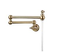 ISCBAFYX Wall Mounted Faucet Single Cold Water Tap, 360 Rotating Spout Washing Folding Neck Bathroom Kitchen Flexible Operation(Brushed Gold B)