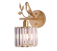 ISCBAFYX Wall Sconces Metal Bird Crystal Wall Light, Indoor Wall Lantern, E14 Base Sconces Lamp, Headboard ing Fixtures for Bedroom Bedside Study Hallway Living Room Home Decor Wall Sconce Li