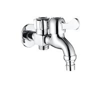 ISCBAFYX Washing Machine Cold Water Mixture Faucet Double spout Brass Laundry Sink Adapter Dual Outlet Kitchen Bathroom,Chrome B(Chrome C)