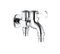 ISCBAFYX Washing Machine Cold Water Mixture Faucet Double spout Brass Laundry Sink Adapter Dual Outlet Kitchen Bathroom,Chrome B(Chrome E)