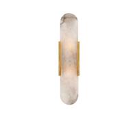 ISCBAFYX White Marble Wall Sconce White Alabaster Sleek and Unique Wall Light Bathroom Vanity Light Fixture Long Industrial Bedroom Wall Lamp Lighting for Living Room Hallway Porch Staircase