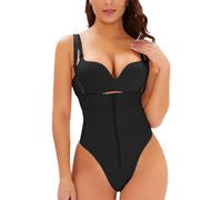 ISCBAFYX Women Thong Shapewear Bodysuits Open Crtoch Adjustablel Strap Tummy Control With Zipper Seamless Shaper
