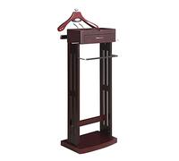 ISCBAFYX Wooden Clothes Valet Stand with Drawer - Crease- Suit Hanger & Coat Rack Organizer for Office Bedroom Hotel - Stylish & Functional Storage Solution