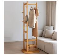 ISCBAFYX Wooden Coat Rack with Hooks & Pants Hanger Slim Shoe Storage Solution Sturdy Hemlock Unique & SpaceSaving Height 65in Walnut/Natural Finish