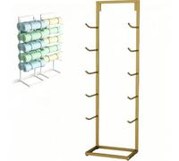 ISCBAFYX Yoga mat wall bracket，Gym Storage Rack ，Yoga Mat Holder Wall Mount， Organizer Gym Shelf ，with ，for Home Workout Exercise Equipment(Gold,40 * 32 130cm)