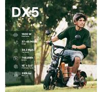 iScooter DX5Pro / DX5 2000W Electric Scooter with Seat & Large Basket - Moped Style