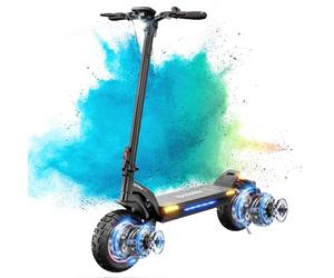 iScooter Electric Scooters Adult, iX3/iX4/iX7Pro Single/Dual Powerful Motor, 40-80km Range Fast Electric Scooter 10" Off-road Tires with 4 Shock Absorbers Foldable E Scooter,Dual Braking System