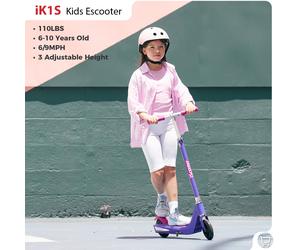 iScooter iK3Pro Electric Scooter for Kids with Colourful Lights & Height Adjustable