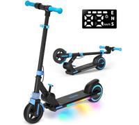 iScooter Kids Electric Scooter, 6.5inch Foldable Electric Scooter for Children 6-12, Front Shock Suspension, 5/8/10 MPH & 15KM Max Range, Dual Braking Modes, 4 Heights Adjustable, Gift for Boys Girls