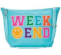 iscream Girls' Weekender Travel Tote Bag with Adjustable Strap and Interior Zipper Pocket - Bright Rainbow Collection, Chenille Weekend, 23.5" x 16", Casual