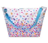 iscream Girls' Weekender Travel Tote Bag with Adjustable Strap and Interior Zipper Pocket - Bright Rainbow Collection, Jelly Bears, 23.5" x 16", Casual