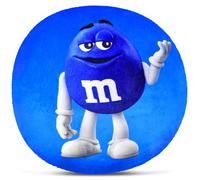iscream M&M's 10.75" Mini Round Plush Fleece Double Sided Pillow, Blue