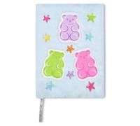 iscream Plush Fur Book-Bound Lined-Page 8.5" Applique Accent Journal - Yummy Gummies