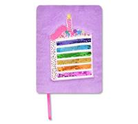 iscream Plush Fur Book-Bound Lined-Page 8.5" Sequin Applique Accent Journal - Piece of Cake