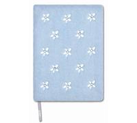 iscream Plush Fur Embroidered & Rhinestone Accent Lined-Page 8.5" Journal - Blue Bouquet