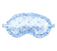 iscream Soft Comfort Satin Pull-On Girls Sleep Mask, Blue Bouquet | Silky Feel on Skin, Sky Blue Old Rose Print, Ruffle Edge, Elastic Band for Easy On/Off, Fits Most Children Ages 6 to 16