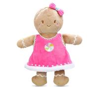 iscream Sweet Furry 15" x 6" Gina Gingerbread Embroidered Accent Holiday Pillow